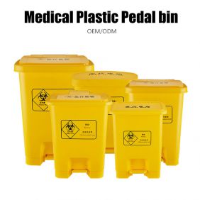 240 Liter Yellow Trash Can Large Medical Dustbin Plastic Waste Bin With DIN EN 840